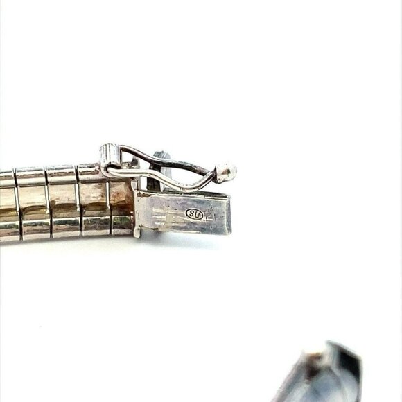 Estate Italian Sterling Silver 7 ½" Bracelet w/ Safety Bar! 8 - Picture 10 of 10